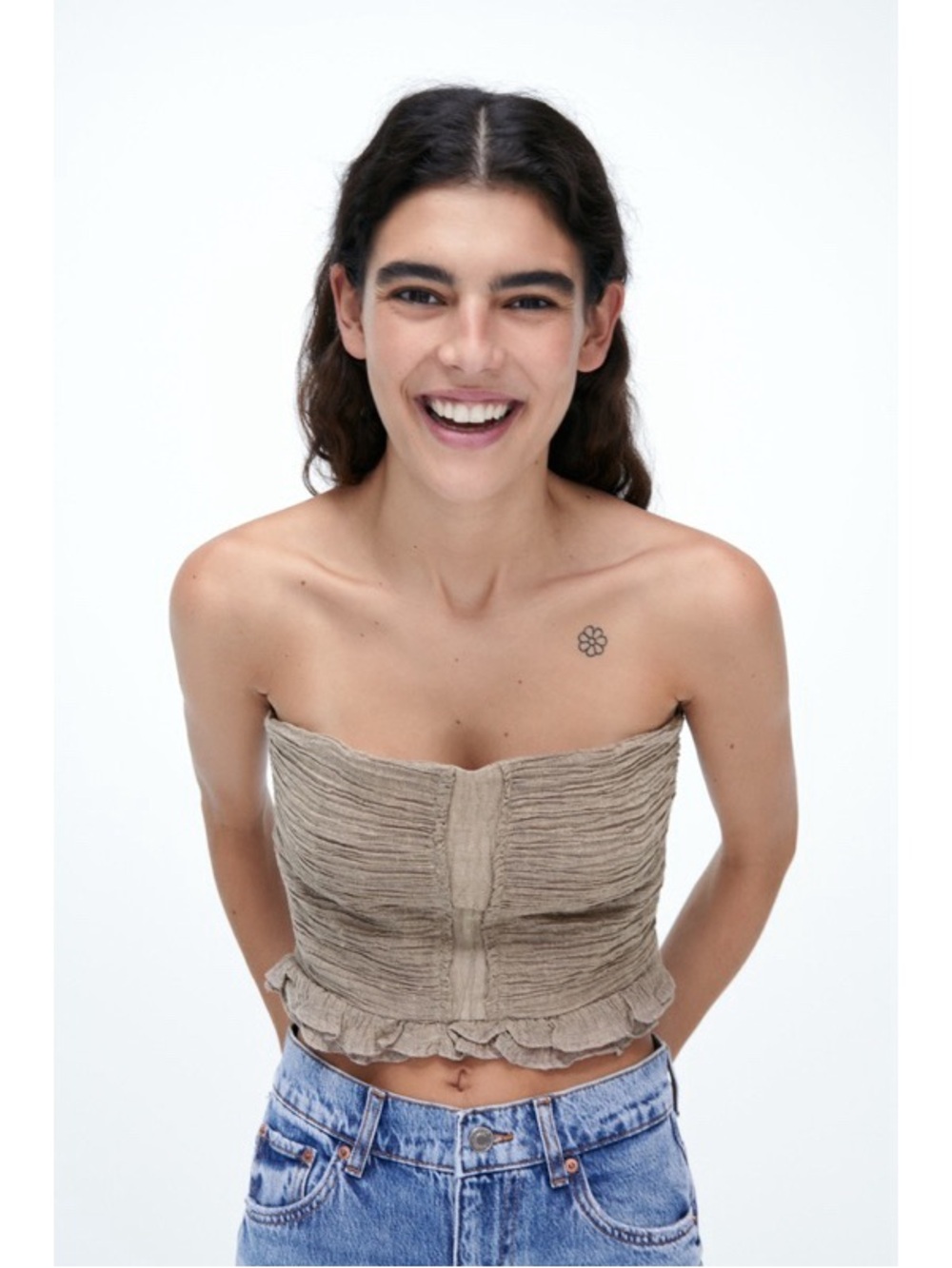 Zara Strapless Ruffled Tube Top - Picture 2 of 4